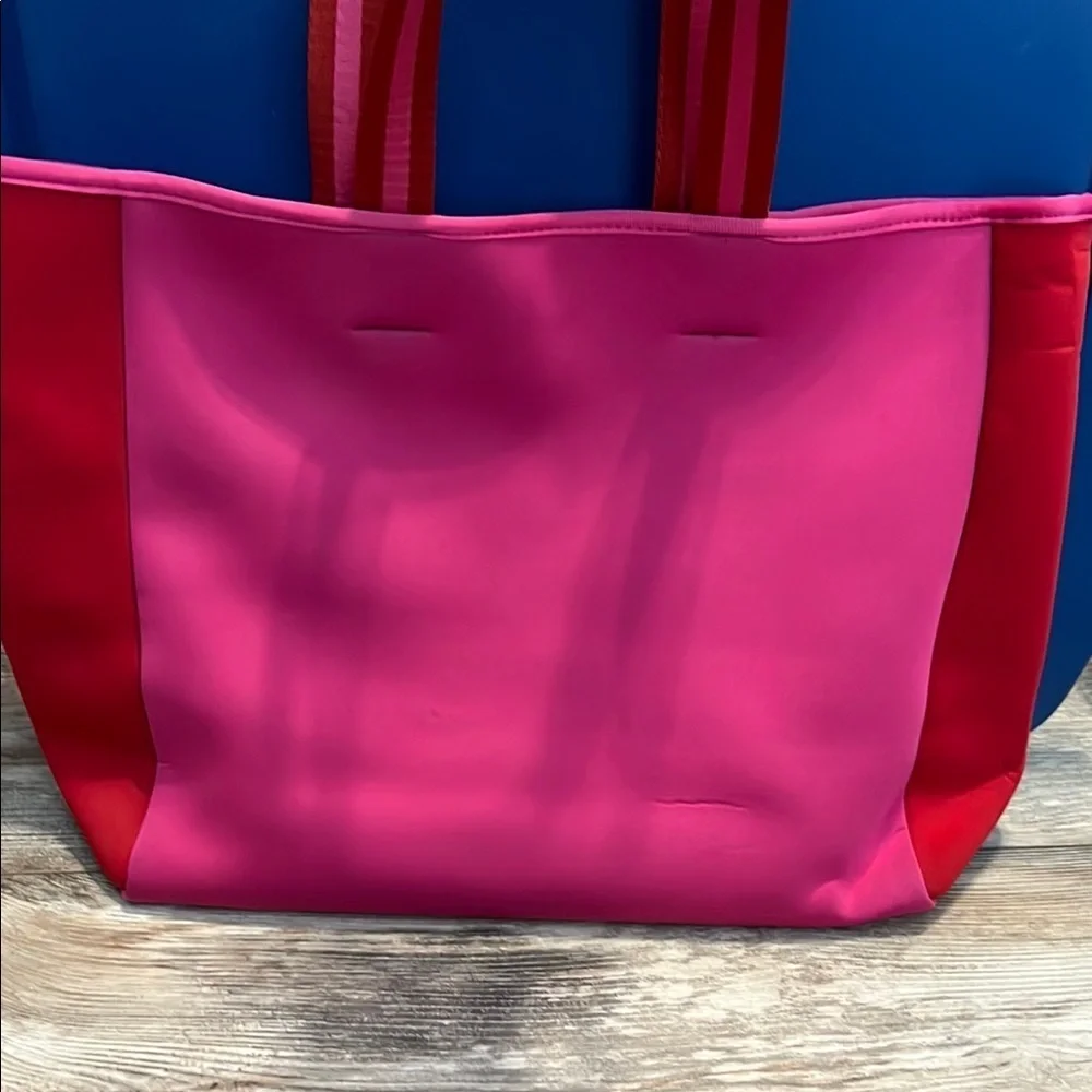 Summersalt Pink and Red Tote Bag with Minimalist Design